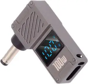 USB C to DC Adapter,USB C Female to DC 4.5x3.0mm DE Barrel Jack Plug PD 100W Laptop Fast Charging Adapter with Wattage Display USB C to DC Adapter,USB C Female to DC 4.5x3.0mm DE Barrel Jack Plug PD 100W Laptop Fast Charging Adapter with Wattage Display