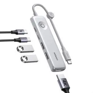 UGREEN USB C Hub 4K60Hz HDMI,5-in-1,10Gbps USB-C,85W Charging,White UGREEN USB C Hub 4K60Hz HDMI,5-in-1,10Gbps USB-C,85W Charging,White
