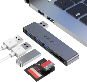 MOGOOD USB Hub 5 in 1 Multiport USB Adapter with SD/TF CardReader Left Side MOGOOD USB Hub 5 in 1 Multiport USB Adapter with SD/TF CardReader Left Side