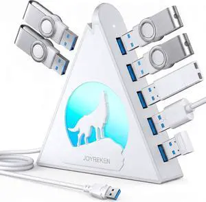 7 Port USB Hub, JoyReken USB 3.0 Hub with 2 FT Long Cable, Vertical USB Extension Hub for Laptop, MacBook, Flash Drive, XPS, PC, Flash Drive, Game Console, Printer, Camera,Keyborad, Mouse (White) 7 Port USB Hub, JoyReken USB 3.0 Hub with 2 FT Long Cable, Vertical USB Extension Hub for Laptop, MacBook, Flash Drive, XPS, PC, Flash Drive, Game Console, Printer, Camera,Keyborad, Mouse (White)