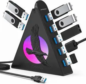 7 Port USB Hub, USB 3.0 Data Hub with 2 ft Long Cable,RGB Night Light,Multi Port Gaming Hub for PC, Laptop, Flash Drive, Keyboard, Mouse, Console, Xbox, PS4/PS5, iMac, Flash Drive, HDD 7 Port USB Hub, USB 3.0 Data Hub with 2 ft Long Cable,RGB Night Light,Multi Port Gaming Hub for PC, Laptop, Flash Drive, Keyboard, Mouse, Console, Xbox, PS4/PS5, iMac, Flash Drive, HDD