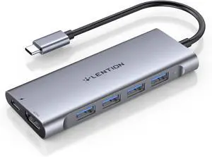 LENTION 6-in-1 USB C 3.0 Hub, 4K@60Hz HDMI,100W PD,4 USB-A 5Gbps Data Ports LENTION 6-in-1 USB C 3.0 Hub, 4K@60Hz HDMI,100W PD,4 USB-A 5Gbps Data Ports