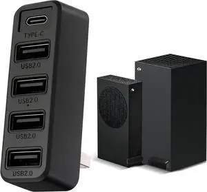 5 Ports USB Hub for Xbox Series X/S, High Speed USB Hub Splitter Expansion Adapter for Xbox Series S/X Accessories with 4 USB 2.0 Ports + 1 Type C 3.0 Port (Black) 5 Ports USB Hub for Xbox Series X/S, High Speed USB Hub Splitter Expansion Adapter for Xbox Series S/X Accessories with 4 USB 2.0 Ports + 1 Type C 3.0 Port (Black)