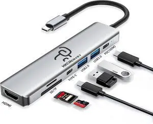 USB C Hub 7-in-1, 4K HDMI, 100W PD Charging, USB 3.0/2.0 Ports, SD/TF Reader, USB-C Data, for MacBook Pro/Air, iPad Pro, iPhone 16 Pro/Pro Max, Dell XPS, Steam Deck USB C Hub 7-in-1, 4K HDMI, 100W PD Charging, USB 3.0/2.0 Ports, SD/TF Reader, USB-C Data, for MacBook Pro/Air, iPad Pro, iPhone 16 Pro/Pro Max, Dell XPS, Steam Deck