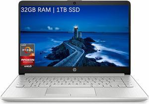 HP 14" FHD Display Laptop, AMD Ryzen 3 3250, 32GB RAM, 1TB PCle SSD, AMD Radeon Graphics, Wi-Fi 5, Windows 11 In S Mode, Bundle With Laptop Stand