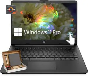 HP High-Performance Business Laptop, 14" HD Micro-Edge Touchscreen, AMD Ryzen 7 5700U, 32GB RAM, 1TB SSD, Webcam, SD Card Reader, HDMI, Wi-Fi, Bluetooth, Windows 11 Pro, Black