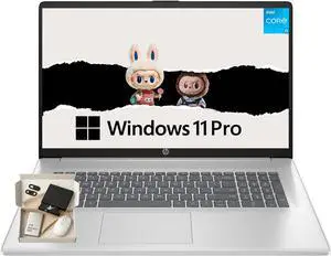 HP 17-inch Student & Business Laptop - Intel Core i3 - 16GB RAM - 512GB SSD - AI Copilot Key - Windows 11 Pro - Numeric Keypad - Wi-Fi 6 - Silver