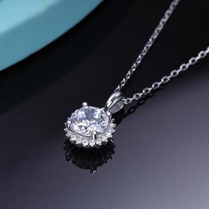 1Ct Moissanite Necklaces for Women 925 Sterling Silver Necklace with Moissanite Diamond 18K Plated Pendant Dainty Jewelry Gift for Women Men Mom Girls