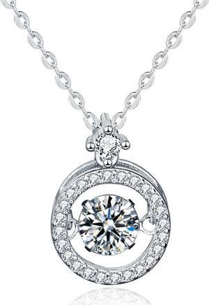 Original Design 0.5CT Moissanite Female Fashion Necklace 925 Sterling Silver Clavicle Pendant Necklace for Women Senior Jewelry Wedding Valentine's Day Gift