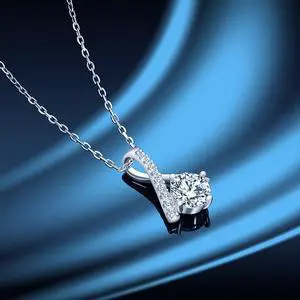 Eiffel Tower Necklace for Women Girls 1Ct D Color Moissanite Travel Paris Pendant Necklace Gift for Daughter Sister Mom Birthday Christmas
