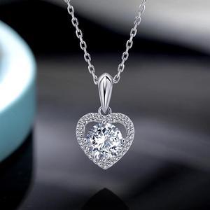 Heart shaped Moissanite Necklace for Women, 1Ct Moissanite Diamond D Color, 925 Sterling Silver with 18K Gold Plating Jewelry Gifts for Women Mom Wife Ladies Girls, Jewelry Box Packed