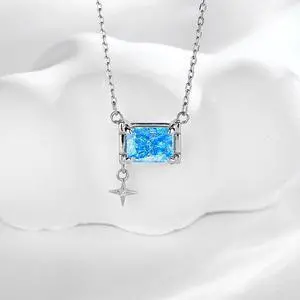 WAHZAUS 925 Sterling silver necklace for Women Girls high carbon diamond   Fashion simple Star pendant necklace for Wife Girlfriend Mother's Day Silver Jewelry Gifts