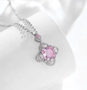 S925 Sterling Silver Necklace European and American Temperament Four-Angle Star High Carbon Diamond Pendant Fashion High Sense Silver Necklace for Women