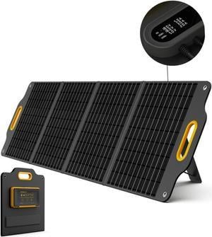 POWERNESS 120 Watt Portable Foldable Solar Panel with Patented LCD Digital Window, Solar Charger for Camping, Outdoor and RV, Compatible with Jackery, BLUETTI, Anker, Goal Zero Power Stations