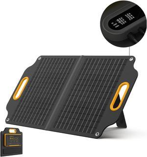 Powerness 40 Watt Portable Solar Panel with Patented LCD Digital Window, Solar Charger for Camping, Outdoor and RV, Compatible with Jackery, BLUETTI, Anker, Goal Zero Portable Power Stations