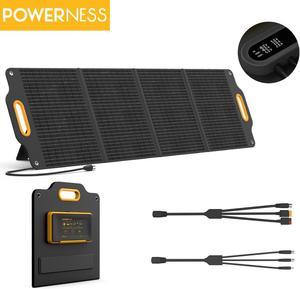 POWERNESS 200W Solar Panel Folding Power Station Charger For RV Camping Fishing Emergency, Foldable Solar Charger for Jackery Bluetti EcoFlow Anker Goal Zero Vtoman Power Stations