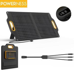 Powerness 80W Folding Solar Panel Power Station Charger For RV Camping Fishing Emergency, Foldable Solar Charger for Jackery Bluetti EcoFlow Anker Goal Zero Vtoman Power Stations