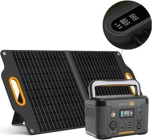 POWERNESS Solar Generator 500W Portable Power Station with 80W Foldable Solar Panel, Ideal for Camping, Outdoor, RV, Off-Grid