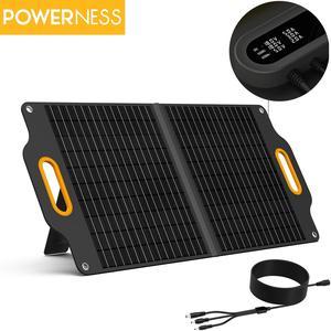 POWERNESS SolarX S80 80W Solar Panel Portable Foldable w/ Patented LCD Digital Window, for Outdoor Camping Off-grid Trip, for Bluetti EB3A EB70A AC50S, Jackery Explorer 160 240 300 500 Anker Goal Zero