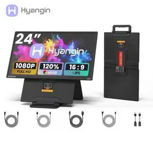 Hyangin D1 23.8" Laptop Screen Extender FHD 1080P IPS Monitor, 100Hz, Portable Dual Screen with USB-C, HDMI, HDR, VESA Mount, Foldable Stand, 90° Rotation, for Work, Travel, Gaming, DeX, EMUI, TNT Hyangin D1 23.8" Laptop Screen Extender FHD 1080P IPS Monitor, 100Hz, Portable Dual Screen with USB-C, HDMI, HDR, VESA Mount, Foldable Stand, 90° Rotation, for Work, Travel, Gaming, DeX, EMUI, TNT