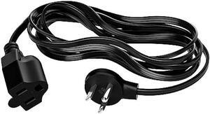 Elecan Flat Plug Extension Cord 12 Ft with Slim Space-Saving Plug Design, Thin Flat Cable Low Profile Power Cord 3 Prong Grounded Wire, 16 Gauge 13 A/125 V-Black-ETL Certified