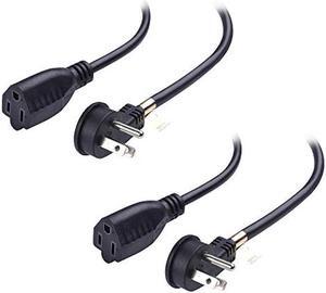 Cable Matters 2-Pack Low Profile Flat Plug Extension Cord (Power Extension Cable) 3 Feet (NEMA 5-15P to NEMA 5-15R)