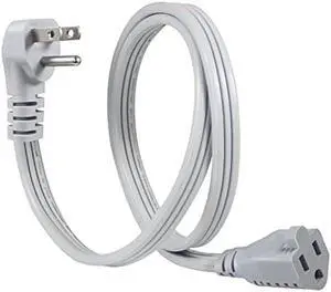 KUNCAN Appliance Power Extension Cord - 3 Prong Flat Wire SPT-3 14 AWG Heavy Duty Male to Female Extender Low Profile Grounded Cable for Major AC Unit, Air Conditioner, Refrigerator (3 Feet)