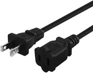 15-Feet Long Polarized US 2-Prong Male-Female Extension Power Cord Cable, 16AWG 2 Outlet Extension Cable Cord US AC 2-Prong Male/Female Power cable10A/125V,Nema 1-15P to 1-15R Cable Polarized