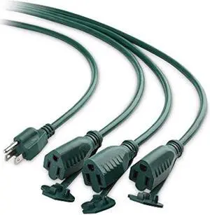 Cable Matters 16/3 SJTW Weather Resistant 3 Way Outdoor Outlet Splitter Cord 25 ft, UL Listed (Outdoor Extension Cord Splitter) for Outdoor Lights and More