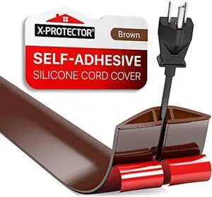 Floor Cord Cover X-Protector  Overfloor 1.52m Silicone Cord Protector  Ideal Extension Cord Cover to Protect Wires On Floor  Self-Adhesive Power Cable Protector (5ft.)