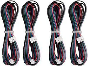 R REIFENG 4pcs 2M Motor Connector Cables XH2.54 4pin to XH2.0 6pin White Terminal Paralled Motor Wires for 3D Printer Stepper Motor Extension Cable