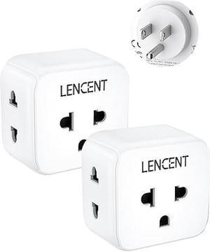 LENCENT 2 Pack EU to US Plug Adapter, European to USA Outlet Adaptor, Travel from Europe to American Outlet, 3 Outlet Extender, Wall Tap, Mini Charger Box, Travel Plug Converter, Cruise Ship Approved