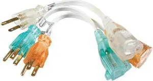 Coleman Cable 6991 16/3 3Pc 8in. Household Cube Tap Extension Cords