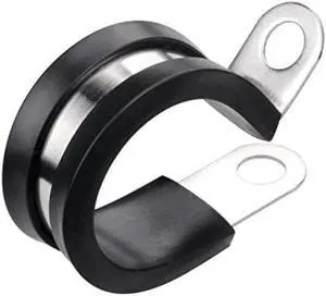 LOKMAN 20 Pack 1/2 Inch Stainless Steel Cable Clamp, Rubber Cushioned Insulated Clamp, Metal Clamp, Tube Holder for Tube, Pipe or Wire Cord Installation