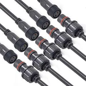 YETOR Waterproof Connectors 2 Wire, 16AWG Male Female Plug LED Connector with 2Pin Waterproof Connectors,IP68 20CM Extension Cable for Car, Truck, Boat,Indoor/Outdoor LED Strip Lights,(5Pairs)