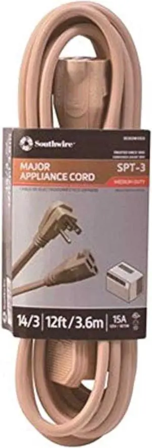 Coleman Cable 3535 14/3 General-Use Appliance Extension Cord, 12-Foot