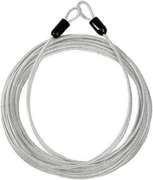 Lumintrail 3mm (1/8 Inch) Braided Steel Coated Security Cable Luggage Lock Safety Cable Wire Double Loop (30ft)