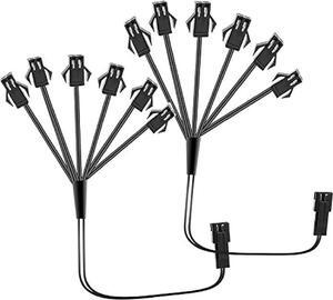 Ourbest 1 Female to 6 Male Extension Core Splitter Y Cable Wire Cold Light Connector 2-Pin EL Wire for Neon Led Strip, EL Wire Extension Cable Line Wire, 2Pcs