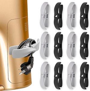 Cord Organizer for Kitchen Appliances - Upgraded Adhesive Cord Winder Wrapper Holder Cable Organizer for Small Appliances, Coffee Makers, Mixer, Pressure Cookers and Air Fryers (Black+Grey, 12 Pack)