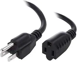 6ft (2M) 18AWG (Power Extension Cord) Power Extension Cable 6 Feet (2 Meters) 3 Conductor (NEMA 5-15P to NEMA 5-15R) 10 Amp Power Cable CNE59137 (3 Pack)