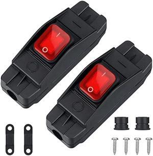 2 Pieces Waterproof Inline Cord Switch AC/DC 12V-250V On/Off Heavy Duty Cord Button Switch Electrical Cord Switch with Red LED Light Compatible with 14-Gauge and 16-Gauge Outdoor Extension Cords