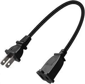 Strhowill 3M/9.8FT Nema 1-15P to 1-15R Extension Cable,US 2-Prong Male-Female Extension Power Cord (NO Polarized/3M)