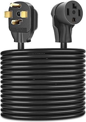 Rophor Dryer Extension Cord 4 Prong, 30 Amp NEMA 14-30P to 14-30R Extension Cord for Dryer Power Extension and EV Charging, 125V/250V, 50 Feet