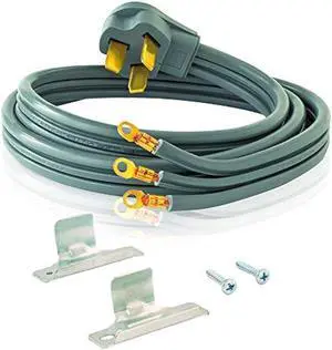 Eastman 3-Prong Electric Range Cord, 40 Amps, 6 Foot Length, Grey, 61269
