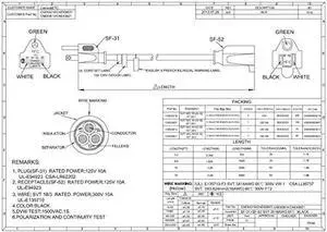 1ft (0.3M) 18AWG (Power Extension Cord) Power Extension Cable 1 Feet (0.3 Meters) 3 Conductor (NEMA 5-15P to NEMA 5-15R) 10 Amp Power Cable CNE01914 (5 Pack)