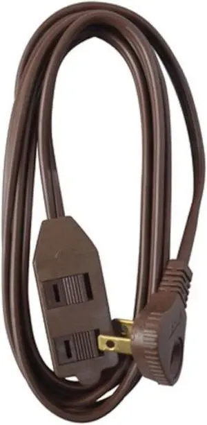 Master Electrician 09407ME 7-Foot Flatplug Extension Cord Low Profile, Brown