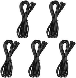 QACA 5PCS 9.84ft 3m Extension Cable Wire Cord with Male and Female 2Pin Connectors at Both Ends for Single Color LED Deck Lights