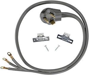 Certified Appliance Accessories 30-Amp Appliance Power Cord, 3 Prong Dryer Cord, 3 Wires with Eyelet Connectors, 5 Feet, Copper Wire, Gray (90-1022)