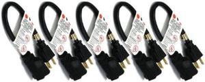 1ft (0.3M) 18AWG (Power Extension Cord) Power Extension Cable 1 Feet (0.3 Meters) 3 Conductor (NEMA 5-15P to NEMA 5-15R) 10 Amp Power Cable CNE01914 (5 Pack)