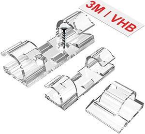 TidyHelper Outdoor Light Clips (Assorted Sizes, 60 PCS), Adhesive Cable Cord Organizer for Wall, Clear Wire Holder Electric Wires, PC Management Under Desk, Christmas LED M&L